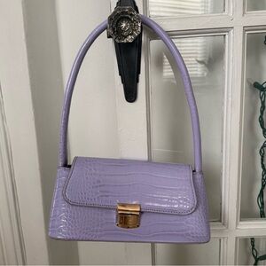 Faux croc shoulder bag
